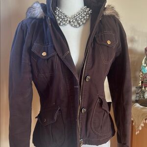 Guess Women's Brown Hooded Jacket